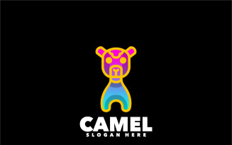Camel line symbol logo design gradient