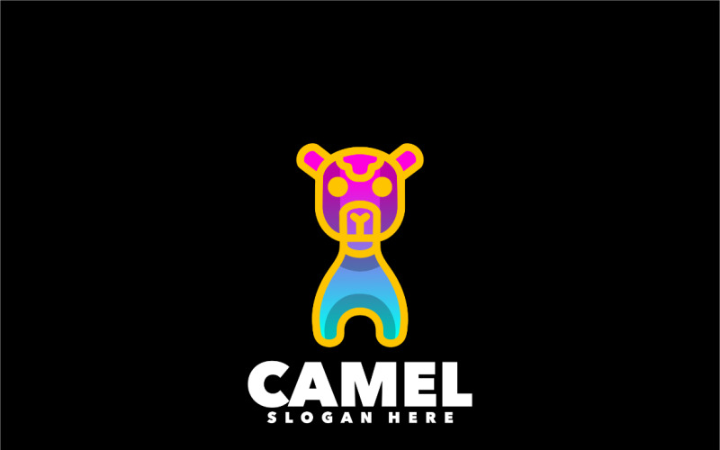 Camel line symbol logo design gradient Logo Template