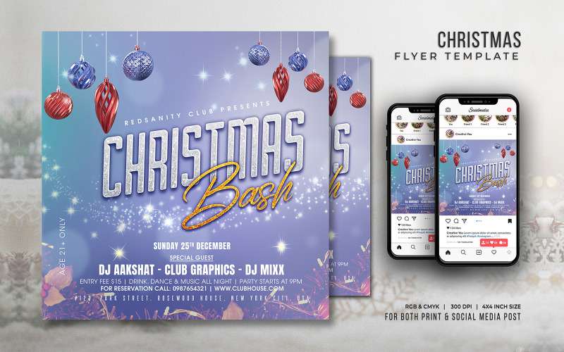 Christmas Bash Party Flyer Corporate Identity