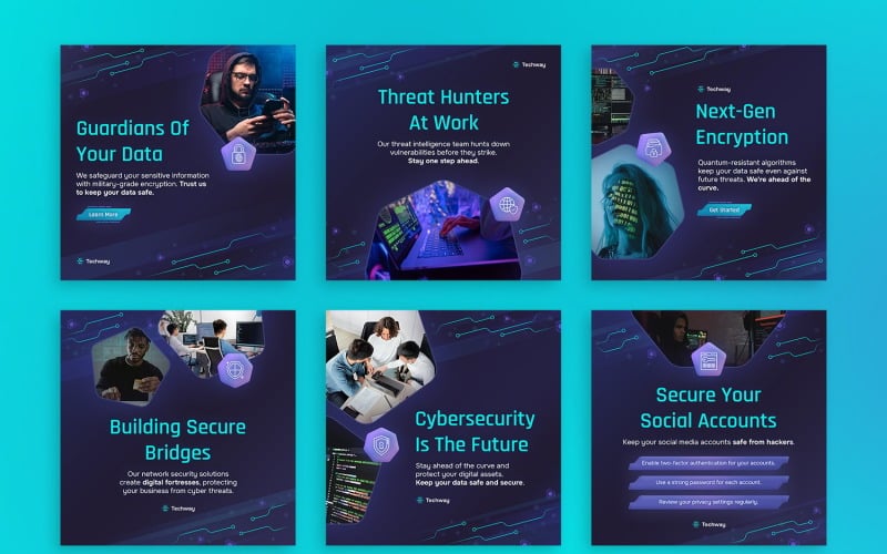 Cyber security banner templates Social Media