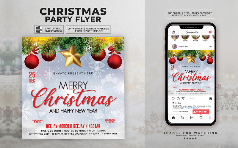 Merry Christmas and Happy New Year Template Corporate Identity