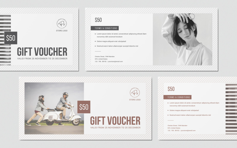 Minimal Style Gift Voucher Template Corporate Identity