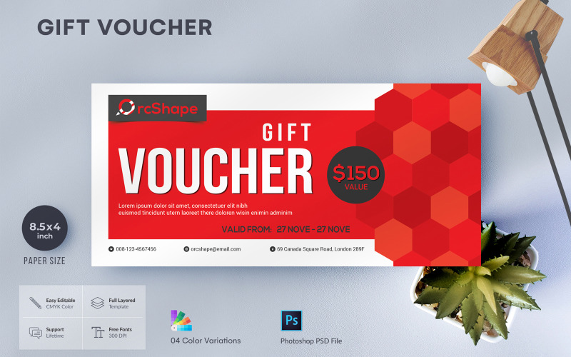 Printable Discount Gift Voucher Template Corporate Identity
