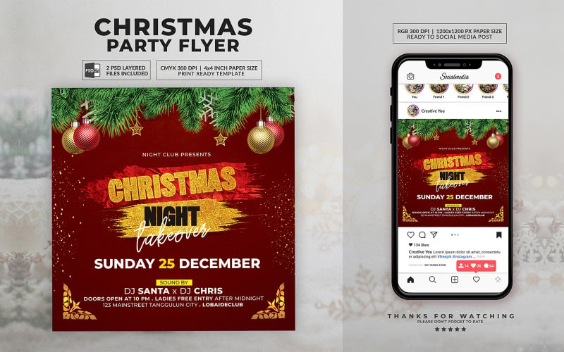 Red Christmas Party Takeover Corporate Identity