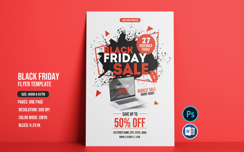 Black Friday Sale Advertising Flyer Template Corporate Identity