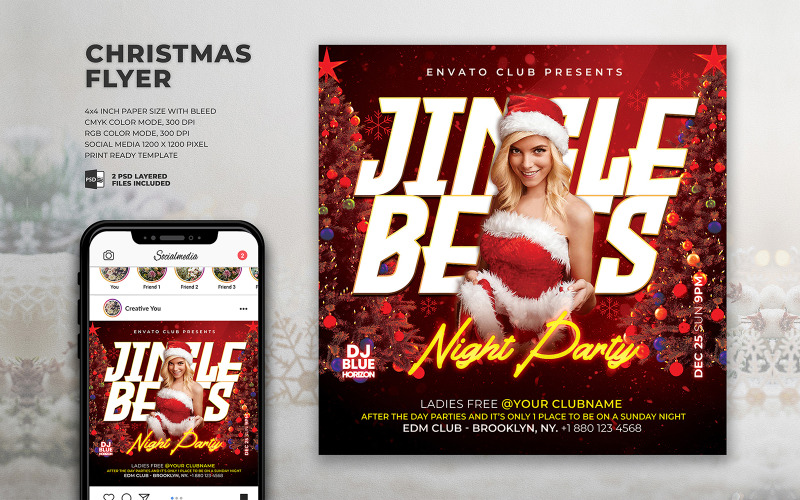 Christmas Night Party Flyer - Jingle Beats Corporate Identity