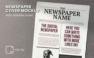 Newspaper with Editable Cover Mockup