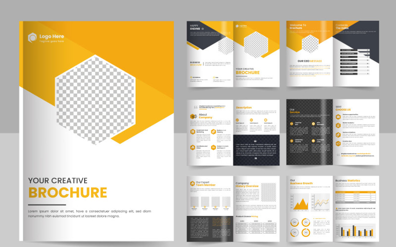 Corporate brochure editable template layout, minimal business brochure template design Illustration