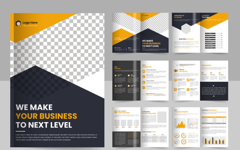 Corporate brochure editable template layout,business brochure template layout design concept idea Illustration