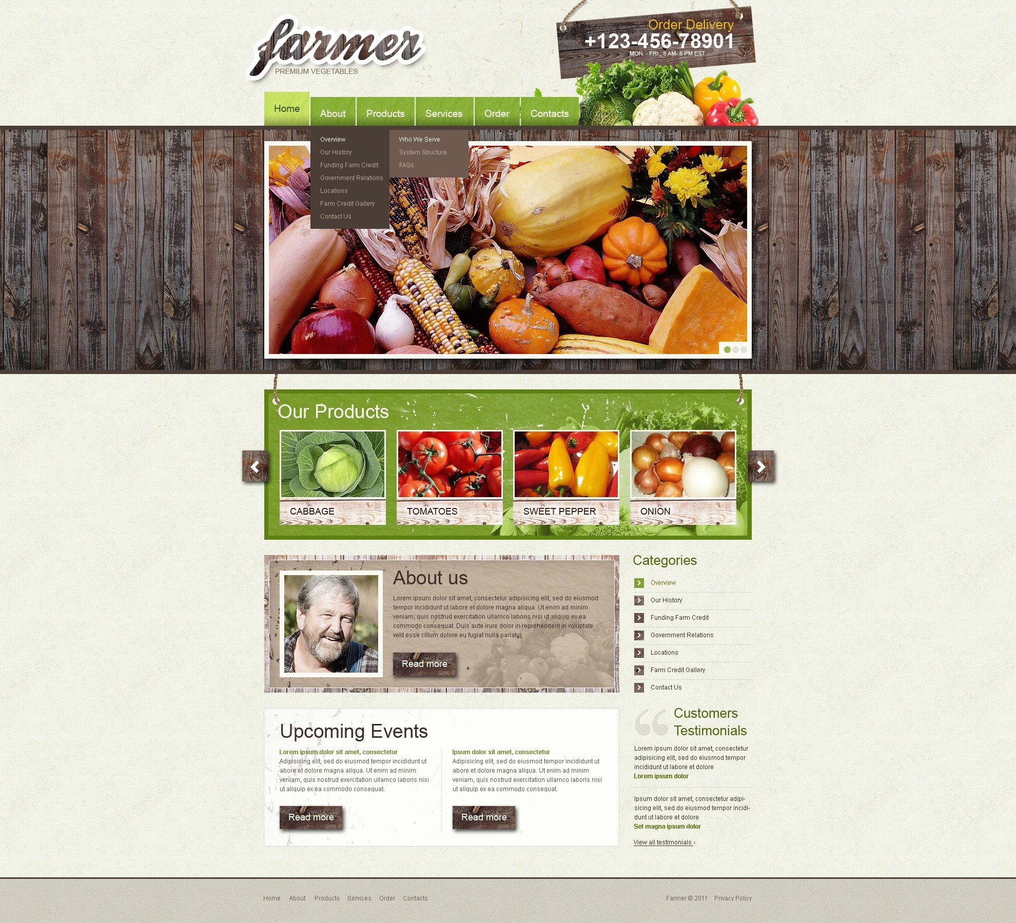 Vegetable Website Template Free Download