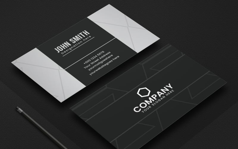 Black and White Creative Business Card Template Design Corporate Identity