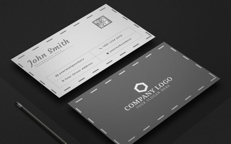 Clean and dark business card modern design vector Corporate Identity