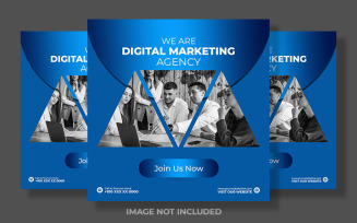 Digital Marketing Trendy Blue Social Media Post