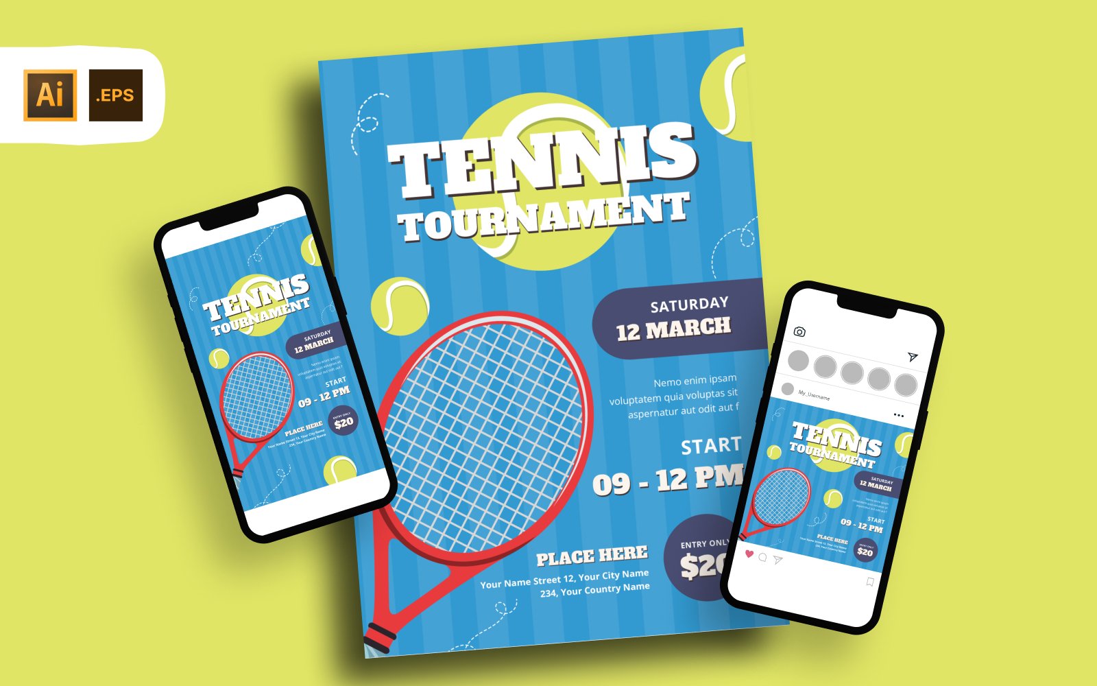 Kit Graphique #367248 Tennis Tournoi Web Design - Logo template Preview