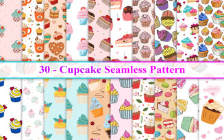Cupcake Seamless Pattern, Cupcake Pattern