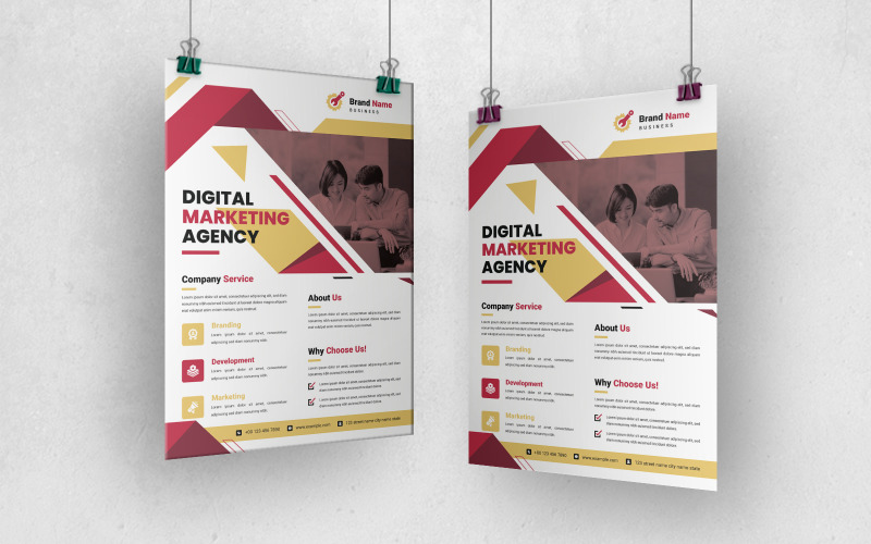 Digital Marketing Agency Flyer Template Layout Corporate Identity