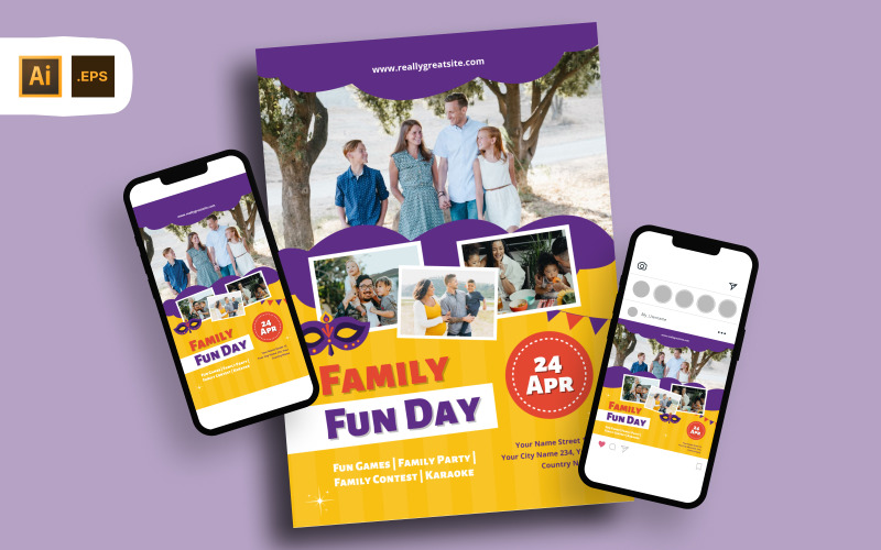 Family Fun Day Flyer Template Corporate Identity