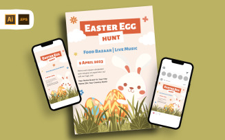 Illustrative Easter Egg Hunt Flyer Template