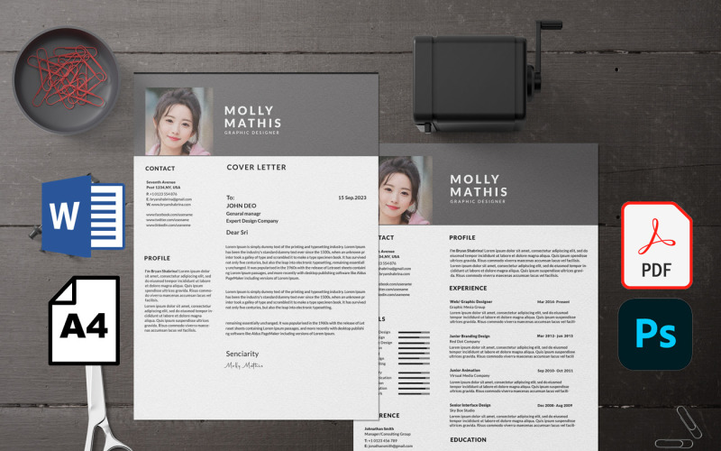 Molly printable 'Ms word' resume tamplate Resume Template