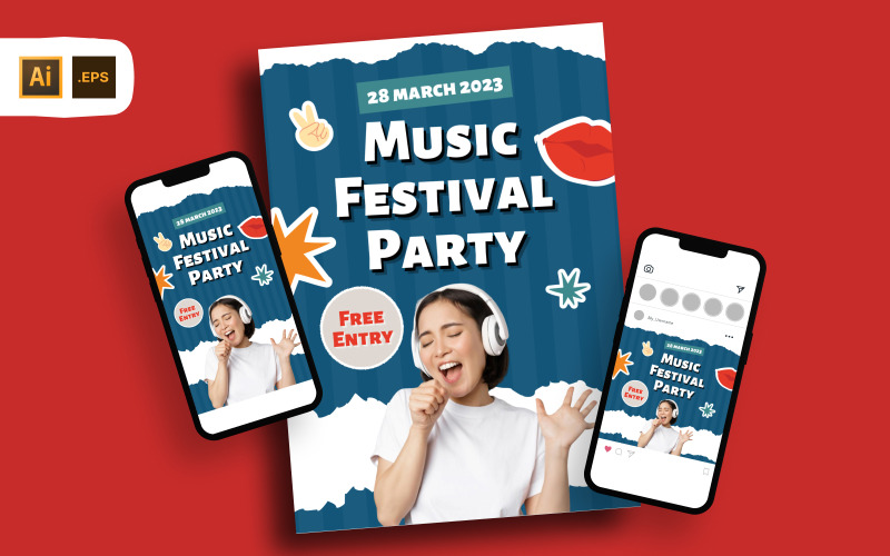 Music Festival Party Flyer Template Corporate Identity