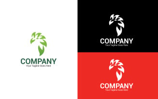 Nature Leaf Bird Logo Design Template