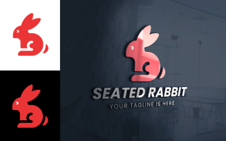 Seated Rabbit Logo Template