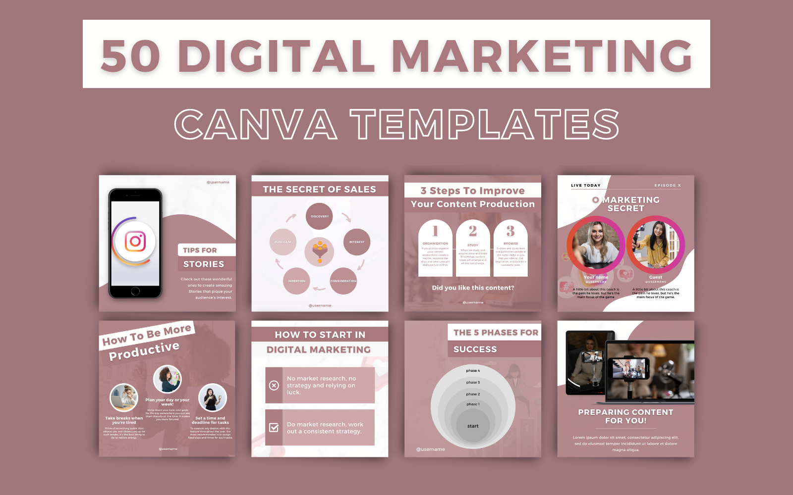 50 Premium Digital Marketing Canva Templates For Social Media