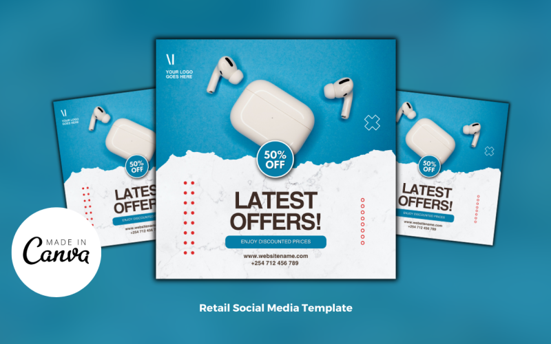 AirPods Sales Flyer Template Social Media