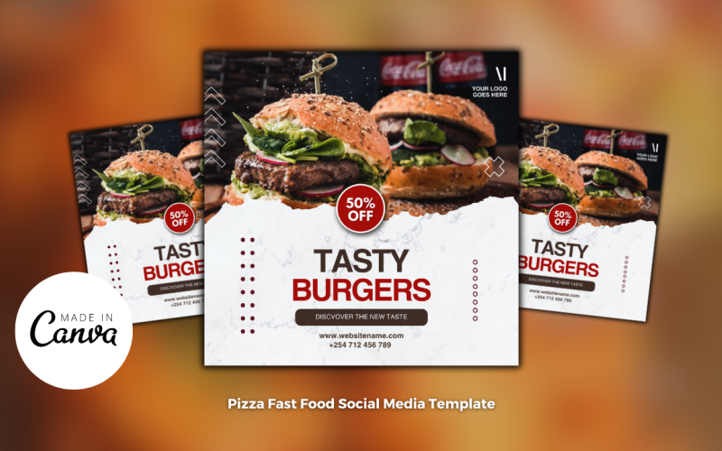 Burger restaurant Poster Template Social Media