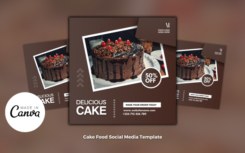 Cake Restaurant Flyer Template Social Media