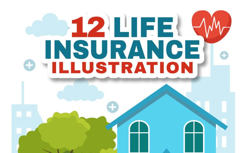 12 Life Insurance Vector Illustration