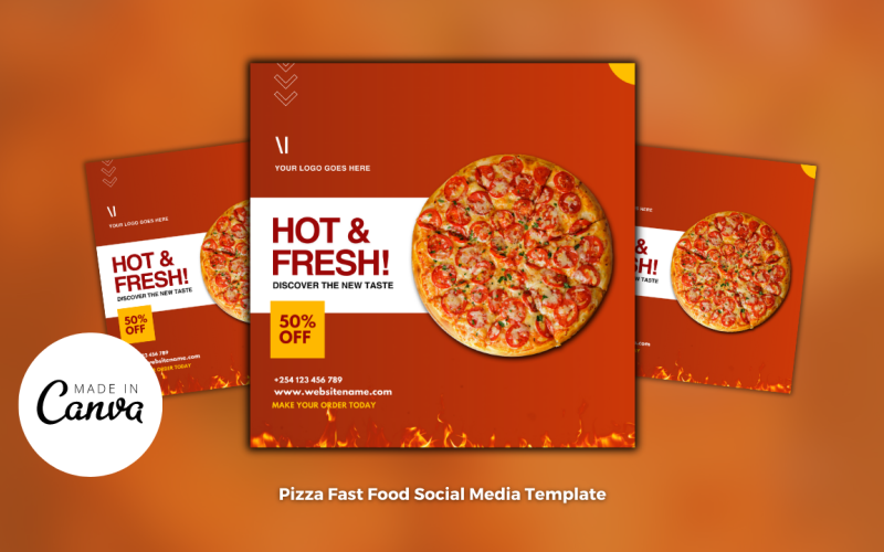 Pizza Restaurant Design Template Social Media