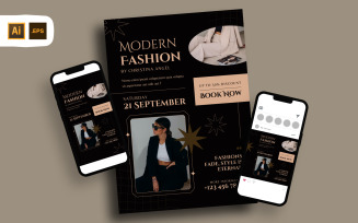 Black Modern Fashion Discount Flyer Template
