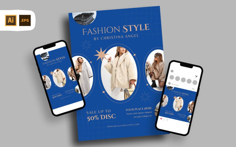 Fashion Style Discount Sale Flyer Template Corporate Identity
