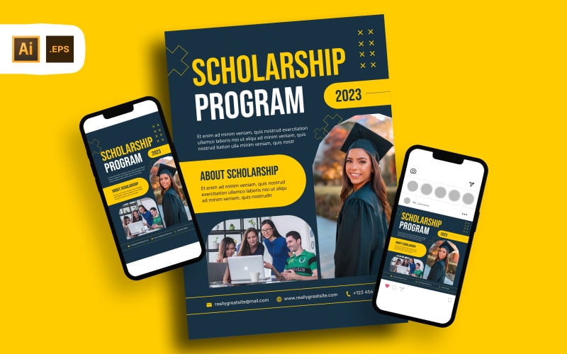 Scholarship Program Information Flyer Template Corporate Identity