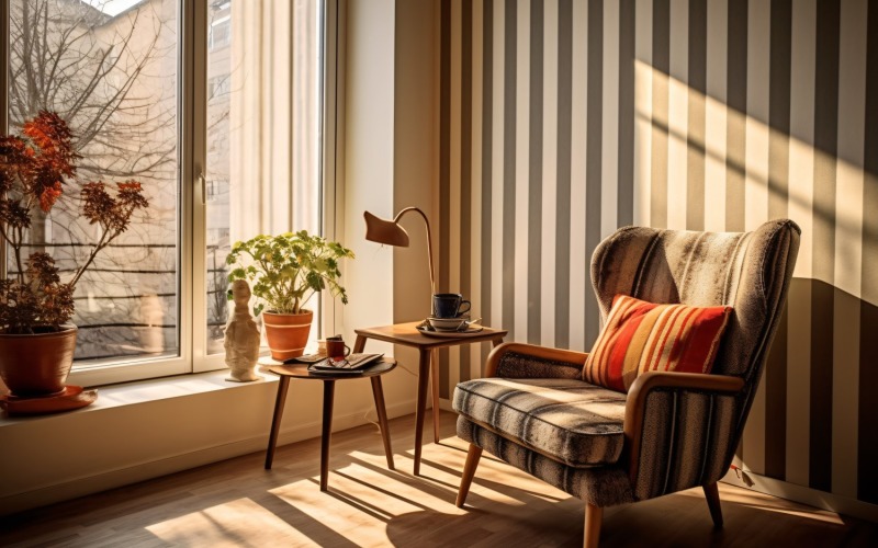 Interior of Italian Living Room 484 Illustration