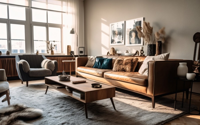 Interior of Italian Living Room 511 Illustration