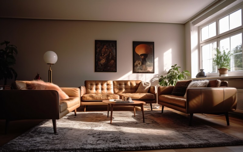 Italian Flair Luxurious Living Room Interiors 495 Illustration