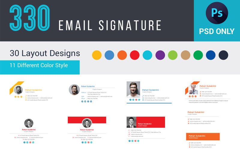 330 PSD Email Signature Template Corporate Identity