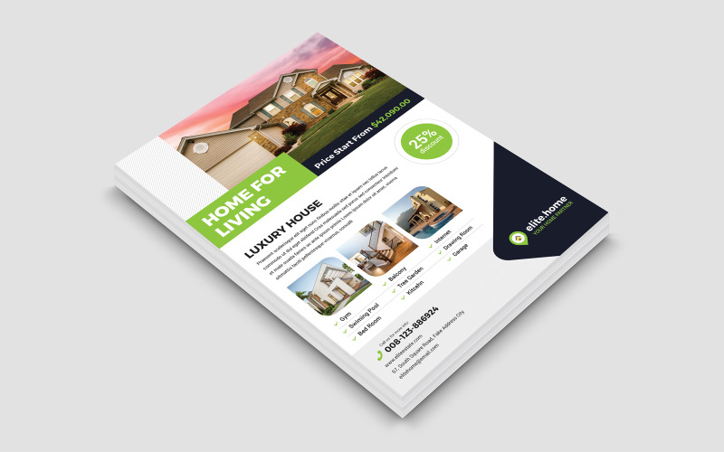 Real Estate, Home Sale Flyer Template Corporate Identity
