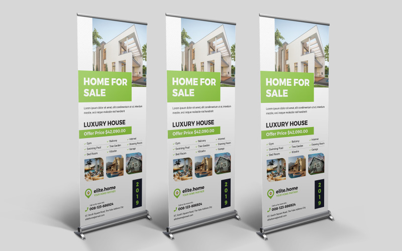 Real Estate Roll-Up Banner Corporate Identity