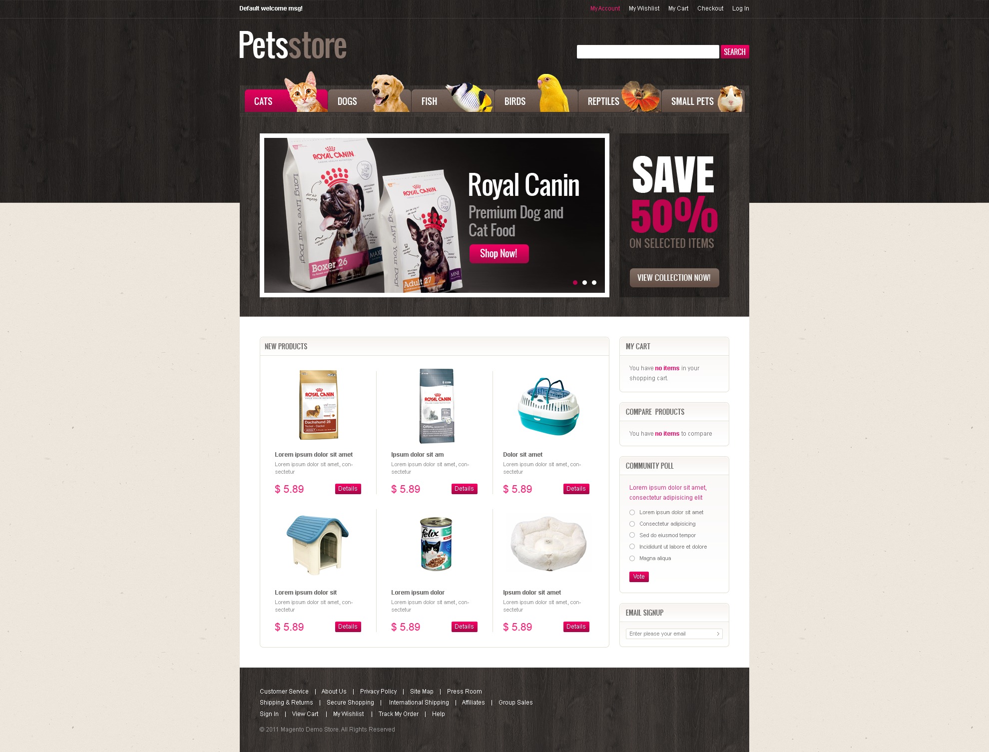 Tema Magento para Sites de Lojas de Animais №36891 - screenshot