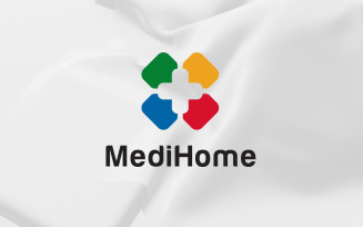 Home medical healthcare logo design template
