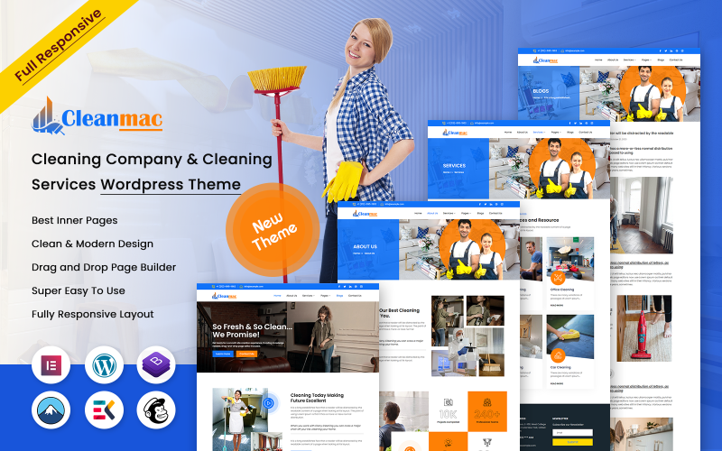 Cleanmac - Cleaning Company and Cleaning Services Wordpress Theme WordPress Theme