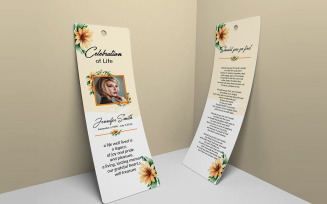 Funeral Bookmark Template. Photoshop and Word
