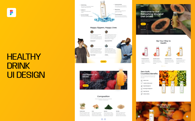 Healthy Drink UI Design Template UI Element