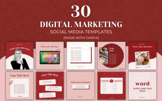 30 Premium Digital Marketing Canva Templates For Social Media