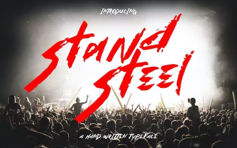 Stand Steel - Hand Written Typeface Fonts