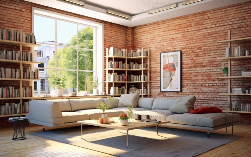 Italian Flair Luxurious Living Room Interiors 728 Illustration
