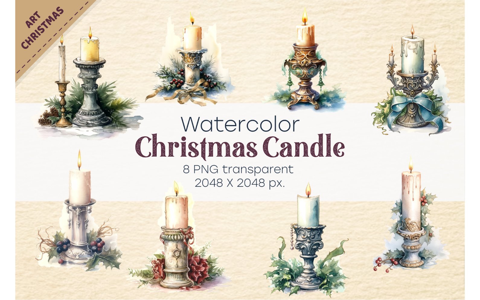 Template #368515 Christmas Candle Webdesign Template - Logo template Preview